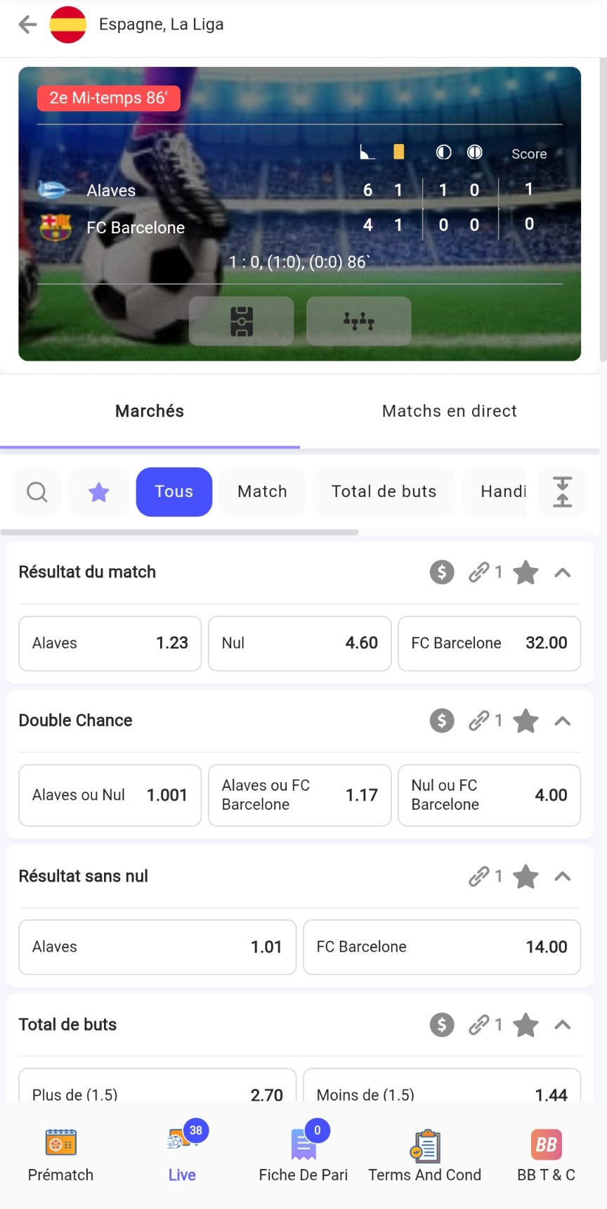 Live betting